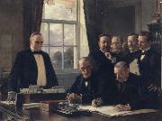 Theobald Chartran Signing of the Peace Protocol Between Spain and the United States oil on canvas